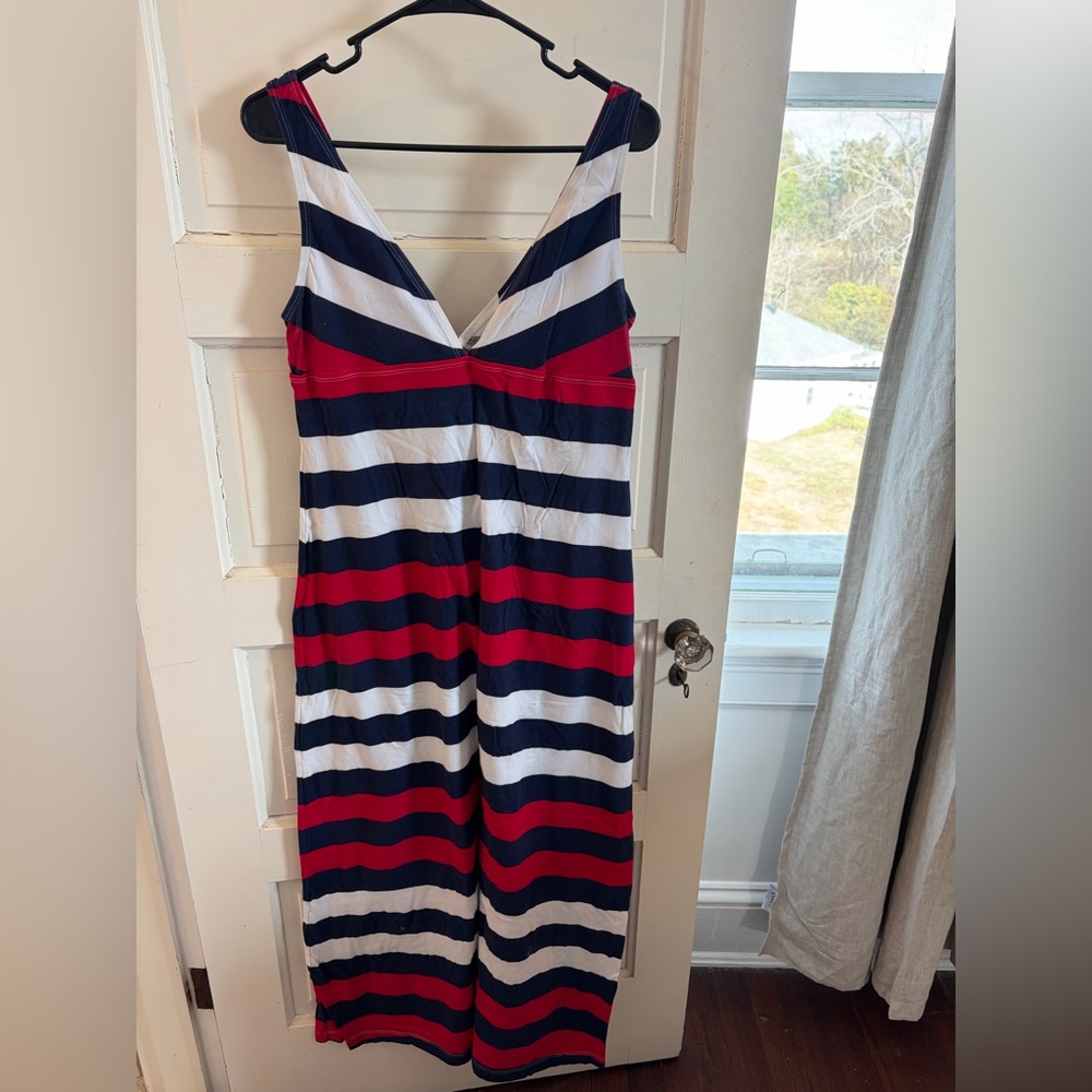 Tommy Bahama Dress in Navy, Red, and White Stripes